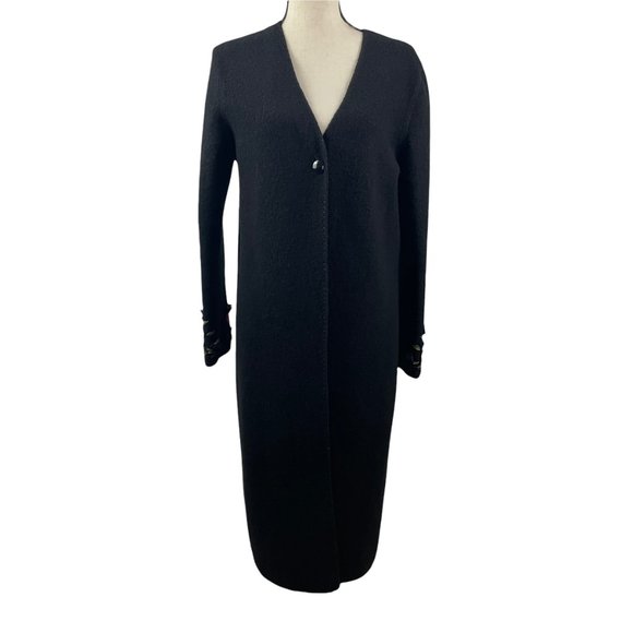 RICKIE FREEMAN TERI JON KNITWEAR FLORAL EMBROIDERED WOOL DRESS & DUSTER SET MED - Picture 8 of 14